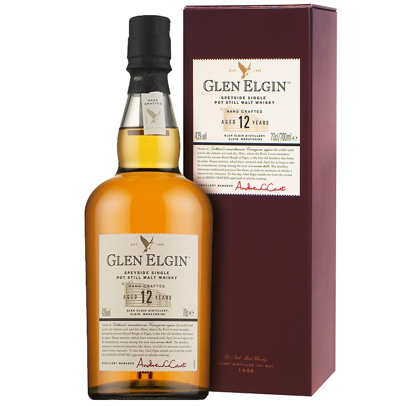 Glen Elgin 格兰爱琴 12年陈酿斯贝塞单一麦芽苏格兰威士忌 700ml