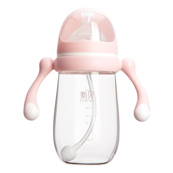 ncvi 新贝 奶瓶 宽口径玻璃奶瓶270ml粉色 XB-9075