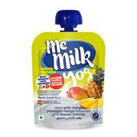 me milk 美妙可 西班牙进口儿童常温酸酸乳奶味饮品宝宝零食 非果泥 菠萝芒果味90g