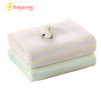 Babyprints婴儿浴巾新生儿宝宝包巾包被多功能全棉纱布大号绿条