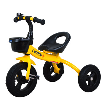 乐卡（Lecoco）儿童三轮车 避震脚踏车 三轮儿童车 乐卡童车 瑞奇免充气钛空轮 酷炫黄