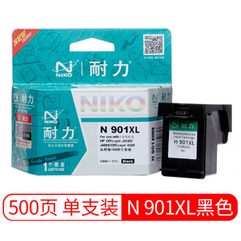 耐力（NIKO）N 901 黑色墨盒 (适用惠普 Officejet J4580/J4660/Officejet 4500标准版/4500全能版)