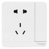 施耐德电气 五孔插座面板 新国标 86型家用暗装墙壁电源插座 皓呈系列 白色