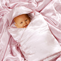 太湖雪 儿童家纺 新生儿真丝睡袋 100%真丝面料 全桑蚕丝填充 婴儿满月送礼佳品 粉色