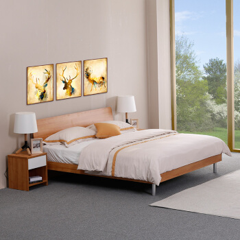 依丽兰板式床 现代简约设计 1.8米双人床 E0级环保实木颗粒板材 精工制造 02