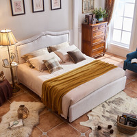 自然宝 床 美式实木双人床 卧室家具1.8米床 8142