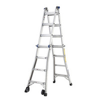 稳耐 家用梯 伸缩多功能铝合金梯MTC-17CN加厚折叠人字梯工业带轮梯子美国进口品牌