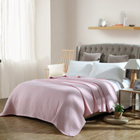 馨牌 毛巾被 日式A类多层纱布加厚纯棉毛毯 午睡毯子 休闲毯空调盖毯 条纹粉色 150*200cm