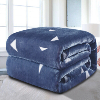 雅鹿·自由自在 毛毯加厚法兰绒毯子 午睡空调毯珊瑚绒毛巾被盖毯冬季床上床单 200*230cm 思绪