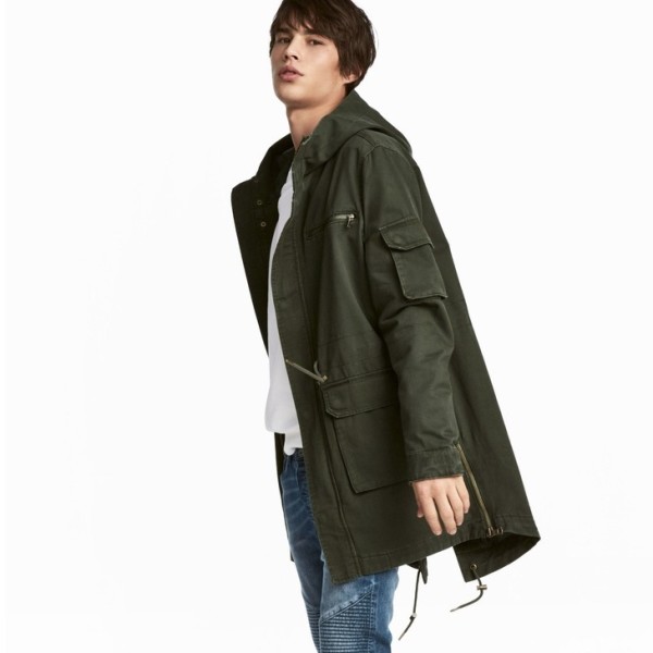 商品h&m hm0509468 男士中长款派克大衣