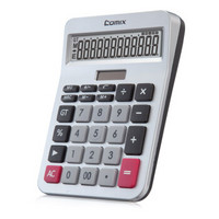 齐心(Comix) 金属面板桌上型计算器银灰 KA-8128