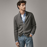 双11预售：Massimo Dutti 00911306807 男士罗纹棉质开襟衫