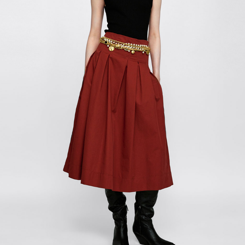 ZARA 07149240701 女士打褶裙