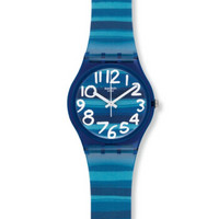 swatch 斯沃琪 色彩密码系列 GN237 中性时装石英腕表 防水 蓝盘