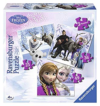 Ravensburger 睿思 拼图 冰雪奇缘安娜 R072767 埃尔莎和她们的朋友 三合一套装 