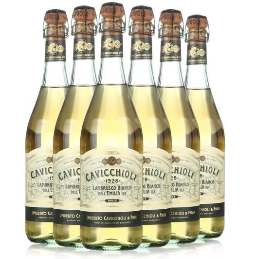 CAVICCHIOLI 卡维留里 蓝布鲁斯科 甜白低泡葡萄酒 750ml*6瓶
