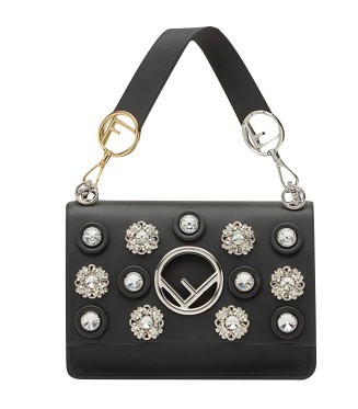 FENDI 芬迪 KANI系列 水晶花朵装饰单肩包