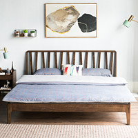 优木家具纯实木床1.8米橡木双人床1.5米单人床1.2米北欧现代简约