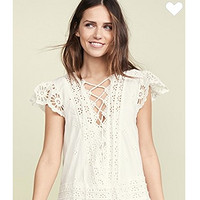 Free People Esperanza 圆孔迷你连衣裙