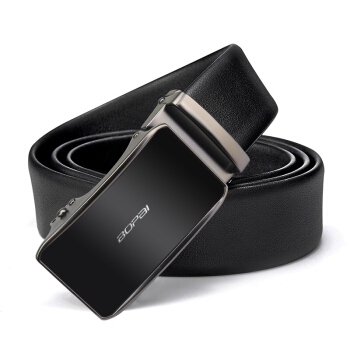 博牌Bopai男士皮带牛皮自动扣腰带商务休闲简约潮男裤带 黑色813-023711
