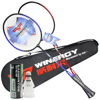 威耐尔（Winergy）810深红宝蓝刚性复合情侣款羽毛球拍对拍套装  攻防兼备送拍套羽毛球