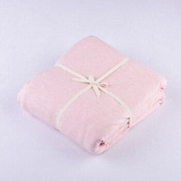 A.Banana  单件裸睡纯色 条纹 针织棉 天竺棉被套 单个被罩床上用品 浅粉色 150*200cm