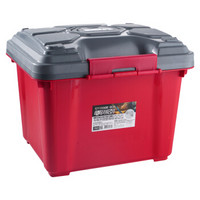 凡高(VENGO) 汽车收纳箱 龟甲车载箱子收纳箱 手提整理箱 后备箱 约40L 灰红色