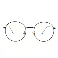 LianSan 恋上 复古眼镜框男女潮款金属圆框光学眼镜架配近视眼镜 LS02200 亮黑色