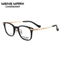 CHARMANT/夏蒙眼镜框 男款迈克系列EX钛全框黑色框金色腿近视眼镜架 XM1178 BK 48mm