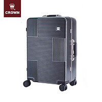 CROWN/皇冠行李箱男女 登机箱商务拉杆箱窄铝框密码箱旅行箱5222