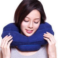 EPC 充气枕U型枕充气枕头护颈枕 飞机火车便携枕 旅游用品  出国装备 蓝色