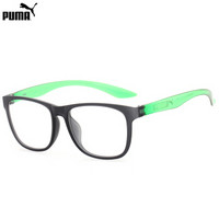 PUMA 彪马 中性款黑色哑光镜框绿色亮面镜腿光学眼镜架眼镜框 PU0034OA-003 53mm