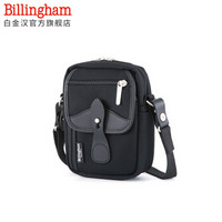白金汉（Billingham）Compact 经典系列 男女通用单肩摄影包 一机（黑色/黑色皮 帆布款）