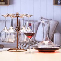 洛娜（RONA）红酒杯套装欧洲进口酒具礼盒470ml水晶杯*6（赠国产醒酒器1500ml+酒架）