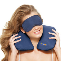 蓝旅（TRAVEL BLUE）充气颈枕眼罩睡眠套装 脖子u型枕便携充气护颈枕