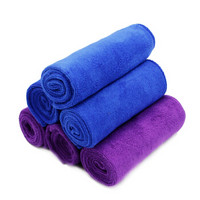 奥吉龙 洗车毛巾擦车布专用加厚吸水不掉毛大小号多功能刷车巾蓝紫小毛巾六条装