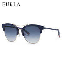 芙拉（FURLA）太阳镜 女款板材半框墨镜亮乳蓝色镜框蓝色渐变镜片 SFU138 03GR 53mm