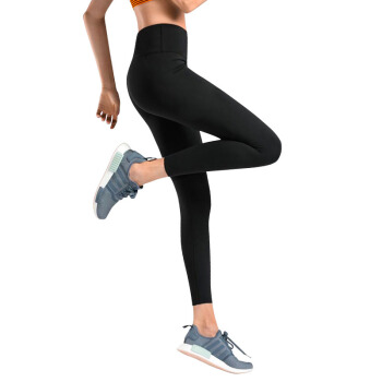 潮流假期 瑜伽服裤运动裤女瑜伽紧身裤健身显瘦跑步长裤子 FDM1902-黑色-高腰长裤-S