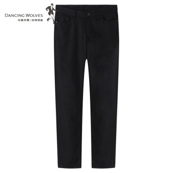 与狼共舞（DANCING WOLVES）牛仔裤男装纯色时尚小脚男士牛仔长裤66093141200 001黑色 30