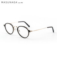 MASUNAGA增永眼镜男女复古全框眼镜架配镜近视光学镜架GMS-825 #22 黑色/正金
