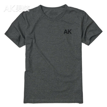 AK男装（AKSERIES）都市特工后背印花短袖T恤1800002 炭花灰XL