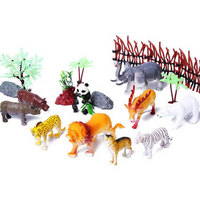 爸爸妈妈（babamama）动物模型 大象老虎熊猫玩具 动物玩具20件套桶装 BF6977-38