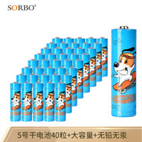 硕而博 SORBO碱性干电池5号40粒五号AA玩具电池遥控器鼠标钟表血压仪