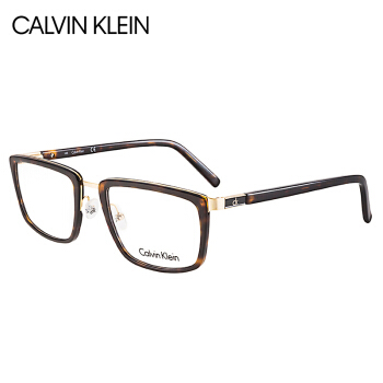 卡尔文·克莱恩（Calvin Klein）眼镜框 男女款军玳瑁色树脂光学近视眼镜架 CK5988I 207 53mm