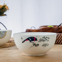 SKYTOP斯凯绨 陶瓷骨瓷餐具面碗6英寸奥碗4只套装午后时光