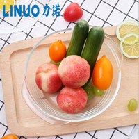 力诺（LINUO）耐热玻璃碗水晶煲 带盖玻璃汤煲微波炉烤箱适用 1.5L（2个装）