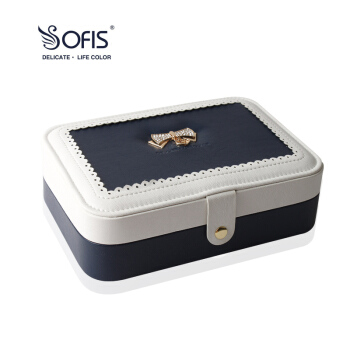 SOFIS 首饰盒 首饰收纳盒单层皮革手饰品盒手表盒简约原创礼品女孩