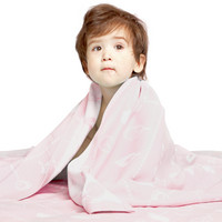 爱音(Aing)竹纤维婴儿童毛巾被新生儿夏凉被宝宝午睡空调盖毯冰丝毯子柔软轻薄 粉色180*150