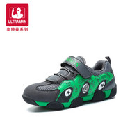 奥特曼童鞋 新款中小童小孩儿童运动鞋 A10191 灰绿 32码