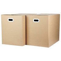 Edo 一次性搬家纸箱子有扣手60*40*50(2个装)大号 打包快递箱 行李收纳箱储物整理箱 TH1275